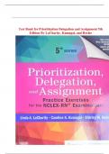 Test Bank for Prioritization Delegation and Assignment 5th Edition LaCharity, Kumagai, and Hosler