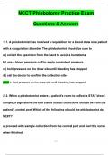 NCCT Phlebotomy Practice Exam (Latest 2025 / 2026 Update) Questions and Verified Answers | 100% Correct | Grade A+