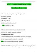 NCCT Phlebotomy Practice Test Questions (Latest 2025 / 2026 Update) Questions and Verified Answers | 100% Correct | Grade A+