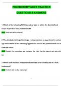 NCCT Phlebotomy Practice (Latest 2025 / 2026 Update) Questions and Verified Answers | 100% Correct | Grade A+