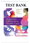 TEST BANK FOR MATERNITY AND WOMENS HEALTH CARE 12TH EDITION BY LOWDERMILK ALL CHAPTERS COVERED QUESTIONS AND ANSWERS GRADED A+ |LATEST UPDATE| |100% VERIFIED| |2025-26|