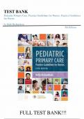 Test Bank for Pediatric Primary Care: Practice Guidelines for Nurses: Practice Guidelines for Nurses 5th Edition (Richardson, 2022), All Chapters | Complete Guide A+