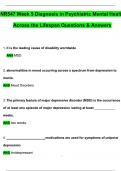 NR 547 Week 5 Exam Actual 2025 Differential Diagnosis in Psychiatric-Mental Health across the Lifespan Practicum | 2025 / 2026 Questions and Answers | 100% Correct | Grade A - Chamberlain