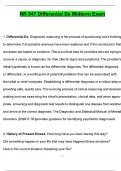 NR 547 Differential Dx Midterm Exam Actual 2025 Differential Diagnosis in Psychiatric-Mental Health across the Lifespan Practicum | 2025 / 2026 Questions and Answers | 100% Correct | Grade A - Chamberlain