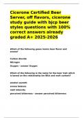 Cicerone Certified Beer Server, off flavors, cicerone study guide with bjcp beer styles questions with 100% correct answers