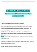 NASM CES Retake Exam  (2025 / 2026) Expected Questions with Revised Correct Answers, (A+ Guarantee)