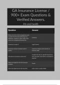 GA Insurance License / 900+ Exam Questions & Verified Answers.  life and health  Question	Answer What is the form of risk management used to protect the financial well-being of an individual, company or other entity in the event of an unexpected financial