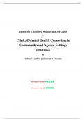 Test Bank for Clinical Mental Health Counseling in Community and Agency Settings 5th Edition by Samuel Gladding, Chapter 1-15 | All Chapters  