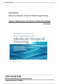 TEST BANK FOR Brunner & Suddarth's Textbook of Medical-Surgical Nursing (Brunner and Suddarth's Textbook of Medical-Surgical) Fifteenth, North American Edition by Dr. Janice L Hinkle, Kerry H. Cheever & Kristen Overbaugh , ISBN: 978197516103