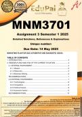 MNM3701 Assignment 3 PORTFOLIO (COMPLETE ANSWERS) Semester 1 2025 - DUE 14 May 2025