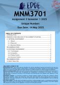 MNM3701 Assignment 3 PORTFOLIO (ANSWERS) Semester 1 2025 - DISTINCTION GUARANTEED