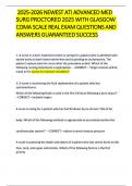 2025-2026 NEWEST ATI ADVANCED MED SURG PROCTORED 2025 WITH GLASGOW COMA SCALE REAL EXAM QUESTIONS AND ANSWERS GUARANTEED SUCCESS