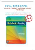 Test Bank for High Acuity Nursing 7th Edition by Kathleen Dorman Wagner Melanie Hardin-Pierce| 9780134459295| All Chapters 1-39| LATEST