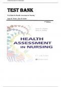 TEST BANK FOR Health Assessment in Nursing 7th, North American Edition by Janet R Weber & Jane H Kelley , All Chapters Complete |ISBN: 9781975161156| Guide A+