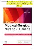 Test Bank for Lewis's Medical-Surgical Nursing in Canada, 5th Edition By Tyerman Chapter 1-72; All Chapters ||Complete A+Guide