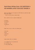 Stott Pilates Written Exam 150 QUESTIONS AND ANSWERS LATEST 2024/2025 GRADED A