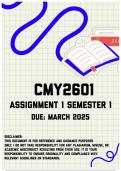 CMY2601 Assignment 1 Semester 1 | Due March 2025