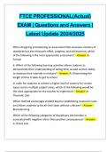 FTCE PROFESSIONAL(Actual) EXAM | Questions and Answers | Latest Update 2024/2025