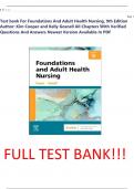 Test bank For Foundations And Adult Health Nursing, 9th Edition Author: Kim Cooper and Kelly Gosnell All Chapters With Verified Questions And Answers Newest Version Available In PDF