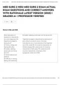 MED SURG 2 HESI MED SURG 2 EXAM ACTUAL EXAM QUESTIONS AND CORRECT ANSWERS WITH RATIONALE LATEST VERSION (2025) | GRADED A+ | PROFESSOR VERIFIED