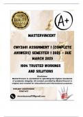 CMY2601 Assignment 1 (COMPLETE ANSWERS) Semester 1 2025 - DUE March 2025; 100% Correct solutions and explanations. 