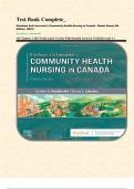 Test Bank Complete_ Stanhope And Lancaster's Community Health Nursing In Canada - Binder Ready 4th Edition, (2021) By Sandra A. Macdonald  All Chapters 1-18| 4 Units| Latest Version With Detailed Answers| Verified| Grade A+