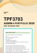 TPF3703 Portfolio 2025  - (Assignment 51) Due August 2025