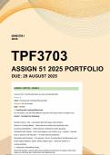 TPF3703 Portfolio (Assignment 51) 2025 - Due August 2025