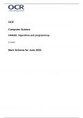 A-LEVEL OCR COMPUTER SCIENCE JUNE 2024 PAPER 2 MARK SCHEME (H44602)