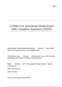 COMM 214 Broadcast Media Exam With Complete Solutions (2025)!!