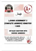 LJU4801 Assignment 2 (COMPLETE ANSWERS) Semester 1 2025 - DUE April 2025; 100% Correct solutions and explanations. 