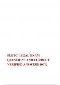   FLETC LEGAL EXAM QUESTIONS AND CORRECT VERIFIED ANSWERS 100% GUARANTEED PASS A+ GRADE