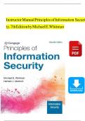 SOLUTION MANUAL - Whitman and Mattord, Principles of Information Security 7th Edition, Module 1 - 12, Complete Latest Version