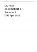 LJU4801 Assignment 2 (EXPERT ANSWERS) Semester 1 2025 - DUE April 2025