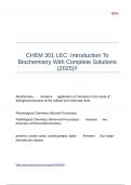 CHEM 301 LEC Introduction To Biochemistry With Complete Solutions (2025)!!