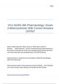 VCU NURS 365 Pharmacology I Exam 3 Atherosclerosis With Correct Answers (2025)!!