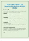 NSG 170 LATEST UPDATED AND  SUMMARIZED STUDY GUIDE FOR EXAM  RATED A.