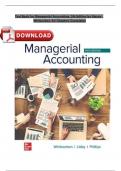 Test Bank - for Managerial Accounting, 5th Edition by Stacey Whitecotton, All Chapters 1-13 |Complete Guide A+