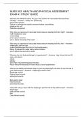 NURS 502- HEALTH AND PHYSICAL ASSESSMENT EXAM -1 STUDY GUIDE