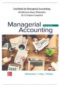 Test Bank -  Managerial Accounting, 5th Edition by Stacey Whitecotton, All Chapters 1-13 ISBN:9781259964954|Complete Guide A+