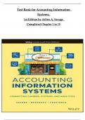 Test Bank for Accounting Information Systems, 1st Edition by Arline A. Savage Completed Chapter 1 to 19 (All Chapters A+)