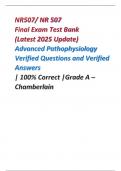 NR 507- Advanced Pathophysiology Final Exam Test Bank (Latest 2025 Update)