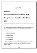 BHA2102 Leadership & Communication Comprehensive Finals Test (Qns & Ans) 2025