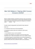 Biol 318 Midterm 2 Spring With Correct Answers (2025)!!