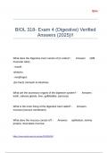 BIOL 318- Exam 4 (Digestive) Verified Answers (2025)!!