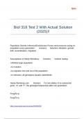 Biol 318 Test 2 With Actual Solution (2025)!!