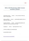 BIOL 318 Respiratory With Correct Answers (2025)!!