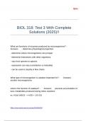 BIOL 318 Test 3 With Complete Solutions (2025)!!