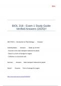 BIOL 318 - Exam 1 Study Guide Verified Answers (2025)!!