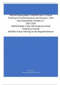 NUR200 Spring Week 2 NUR200 Quiz 2 Critical Thinking for the RN Questions and Answers | 100% Pass Guaranteed | Graded A+ |  2025-2026 NUR200 Week 2 (Nur 200 Hondros) Critical Thinking for the RN  NUR200 Critical Thinking for the Registered Nurse